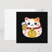 Gelukskat Maneki Neko stickers Kaart (Voorkant / Achterkant)