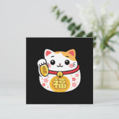 Gelukskat Maneki Neko stickers Kaart (Staand voorkant)