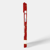 Gelukskat Met Rode Bloemen Geborduurd Monogram Case-Mate iPhone Case (Achterkant / Links)