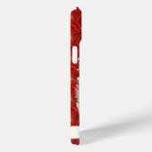 Gelukskat Met Rode Bloemen Geborduurd Monogram Case-Mate iPhone Case (Achterkant / Rechts)