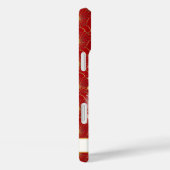 Gelukskat Met Rode Bloemen Met Monogram Case-Mate iPhone Case (Achterkant / Rechts)