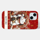 Gelukskat Met Vergulde Munten Met Initialen Case-Mate iPhone Case (Achterkant (horizontaal))