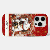 Gelukskat Met Vergulde Munten Monogram Case-Mate iPhone Case (Achterkant (horizontaal))