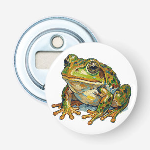 Gelukskikker Kleurrijke Kunst Geluks Symbool Cadea Button Flesopener