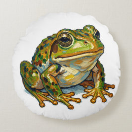 Gelukskikker Kleurrijke Kunst Geluks Symbool Cadea Rond Kussen