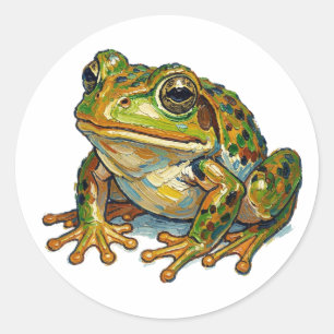 Gelukskikker Kleurrijke Kunst Geluks Symbool Cadea Ronde Sticker