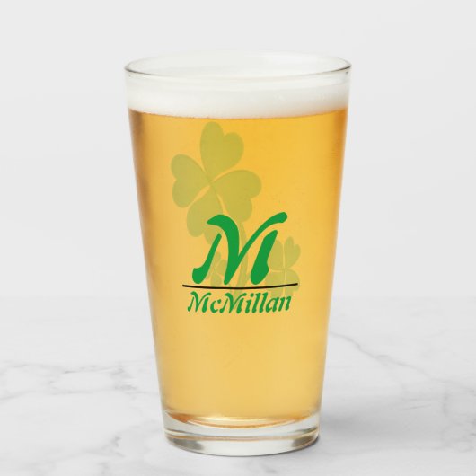 Geluksklaver met eigen monogram en foto glas (Achterkant gevuld)