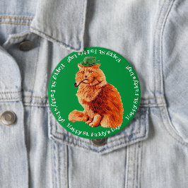 Geluksknopf voor St. Patrick's Dag met Katten Ronde Button 4,0 Cm
