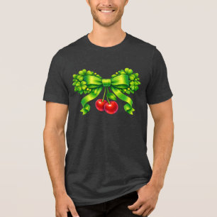 Gelukskoeklint met Kersen Groen Design Tri-Blend Shirt