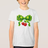 Gelukskoeklint met Kersen Groen Design Tri-Blend Shirt (Voorkant)