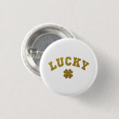 Gelukskoekoek Saint Patricks Ronde Button 3,2 Cm (Voorkant /achterkant)