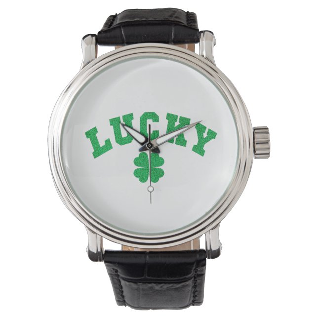 Gelukskoekoekl Saint Patricks Day dubbelzijdige pr Horloge (Voorkant)