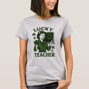 Geluksleraar – Vintage St. Patrick's Day Retro Dé T-shirt
