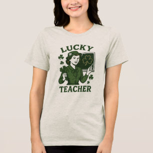 Geluksleraar – Vintage St. Patrick's Day Retro Ont Tri-Blend Shirt
