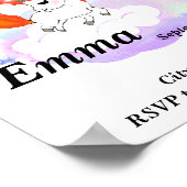 Geluksmagie kleur eenhoorn in de regenboog poster (Hoek)