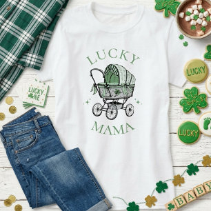 Geluksmoeder Shamrock Zwangerschaps Baby Borrel T-shirt