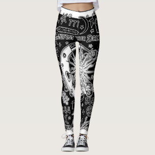 Geluksnumerologie Manifestatie Magie Zwart & Wit Leggings