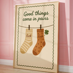 Geluksokken Poster Cute Motivatie Print