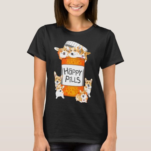 Gelukspillen Corgi T-shirt (Voorkant)
