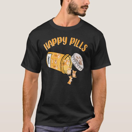 Gelukspillen Corgis Hond T-shirt (Voorkant)