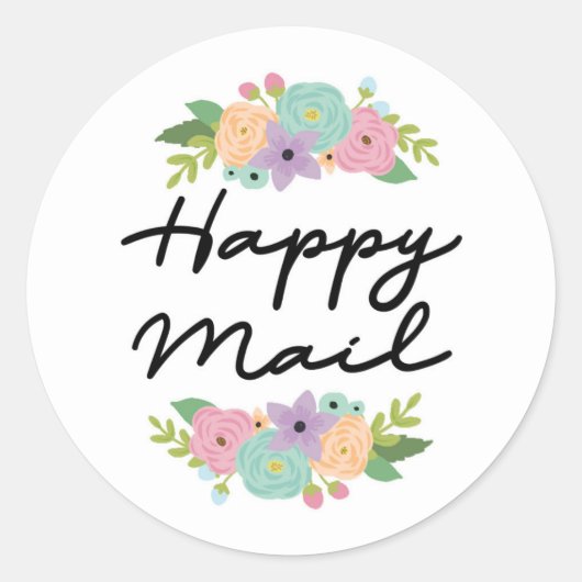 Gelukspost Sticker - bloemendesign!! (Voorkant)