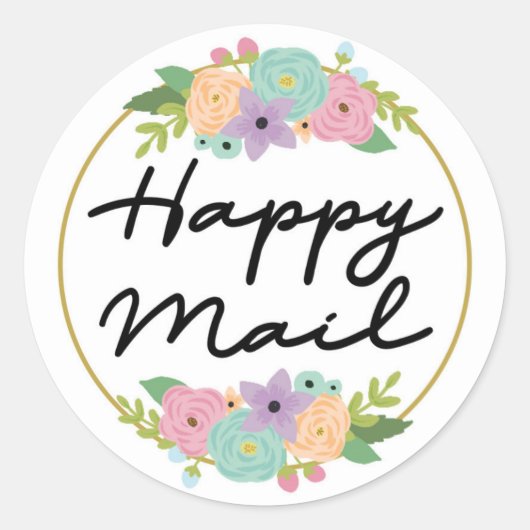 Gelukspost Sticker - bloemendesign!! (Voorkant)