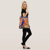 geluksprint van de blauwe vogel tote bag (Op model)