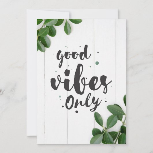 Geluksquote Alleen Goede Vibes Kaart (Voorkant)