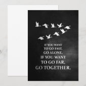 Geluksquote als u samen wilt gaan kaart (Voorkant / Achterkant)