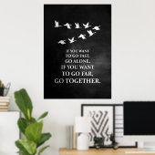 Geluksquote als u samen wilt gaan poster (Thuiskantoor)