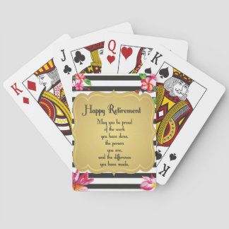 Geluksquote bij pensionering Afscheids cadeau Pokerkaarten