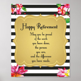 Geluksquote bij pensionering Afscheids cadeau Poster