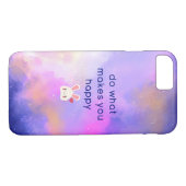 Geluksquote met Surreal Clouds en een Bunny Case-Mate iPhone Case (Achterkant (Horizontaal))