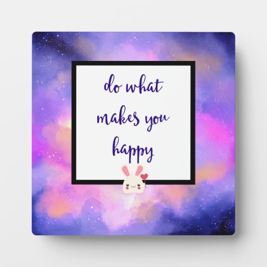 Geluksquote met Surreal Clouds en een Bunny Fotoplaat (Voorkant)