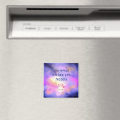 Geluksquote met Surreal Clouds en een Bunny Magneet (Insitu (Vaatwasser))