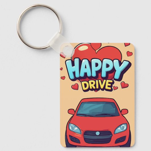Geluksrit Retro Auto Romantiek Sleutelhanger 💕 (Voorkant)