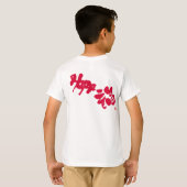 Geluksrode achterkant afdruk t-shirt (Achterkant volledig)