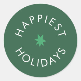 Geluksster Badge voor de Feestdagen Ronde Sticker