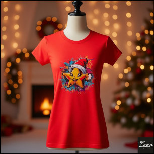 Geluksster Kerstman Hoed Verfspatten T-shirt