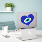 Gelukssymbool, Evil Eye Schattige hart Sticker (Laptop op bureau)