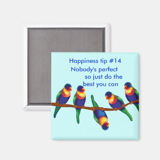 Gelukstop #14 Niemand is perfect Magneet (Voorkant / Achterkant)