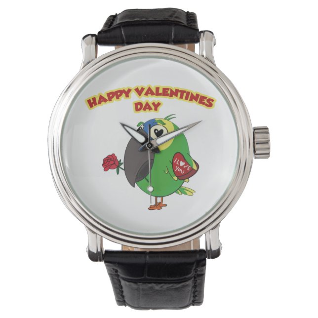 gelukstvalentijnspapegaai horloge (Voorkant)