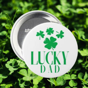 Geluksvader – Shamrock Vaderdag Knop Ronde Button 7,6 Cm