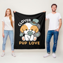Geluksvarken met klaver – St. Patrick's Day-cadeau Fleece Deken