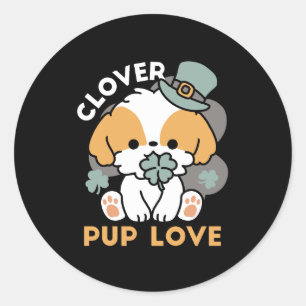 Geluksvarken met klaver – St. Patrick's Day-cadeau Ronde Sticker