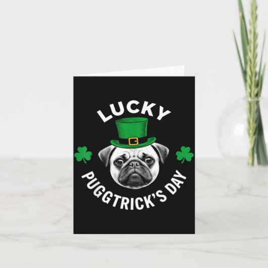 Geluksvarkentruc dag grappige st patrick's pug hon kaart (Voorkant)