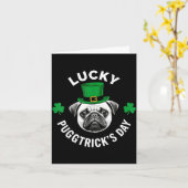 Geluksvarkentruc dag grappige st patrick's pug hon kaart (Gele Bloem)