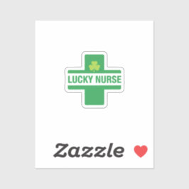 Geluksverpleegster Groene Medische Kruis Shamrock Sticker