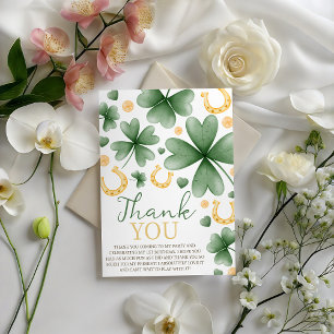 Geluksvier Shamrock 1e Verjaardag Bedankt Kaart