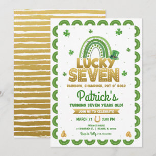 Geluksvier Zeven St. Patrick's Day 7e Verjaardag Kaart